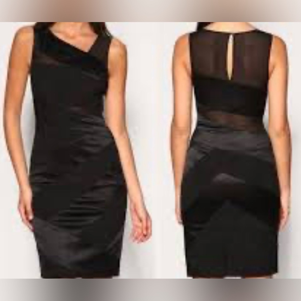 Karen Millen Asymmetric/Bandage Mesh Sheath Dress, Women’s 6